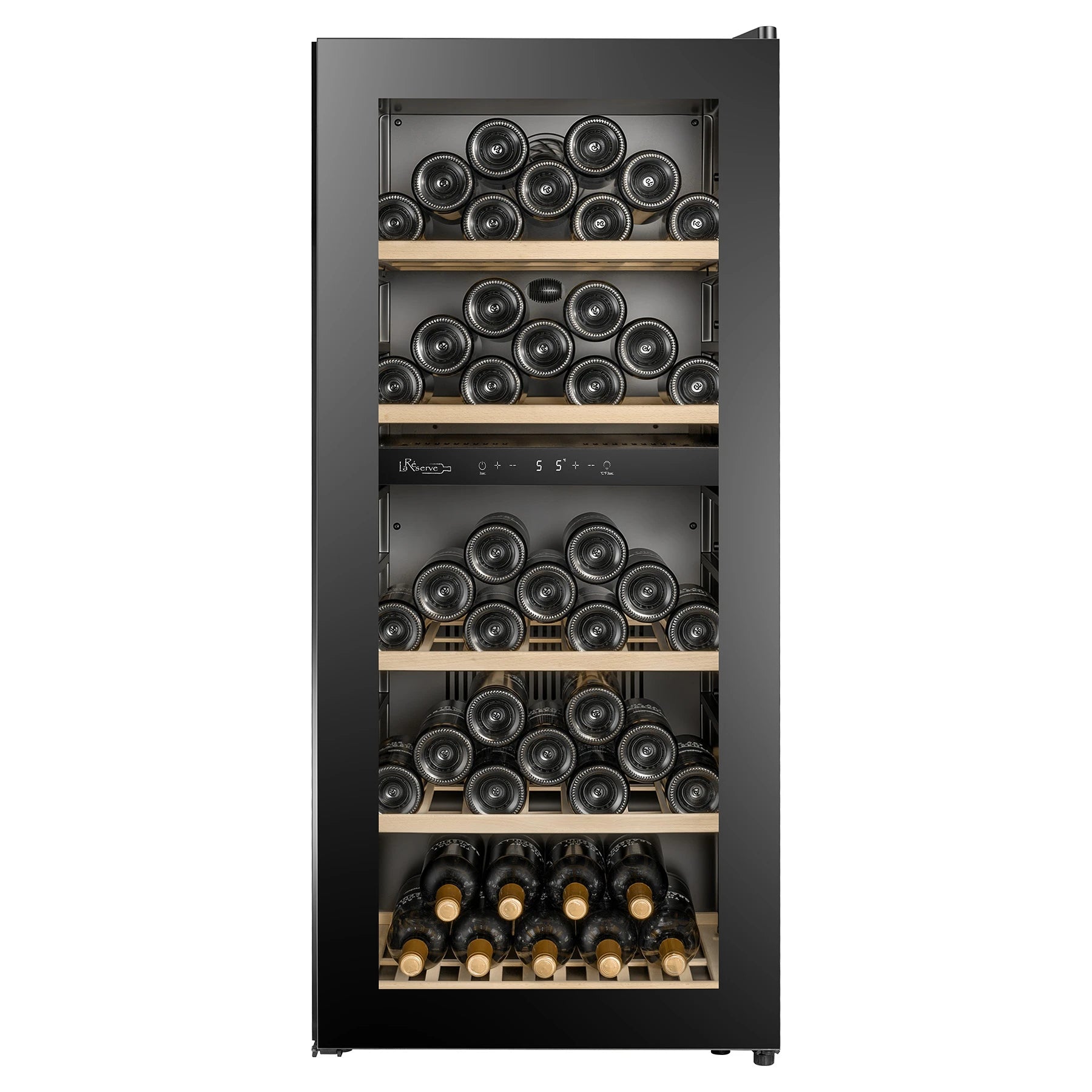 Vinoteca La Réserve RWC296FN1 de libre instalación en acabado negro, vista de producto
