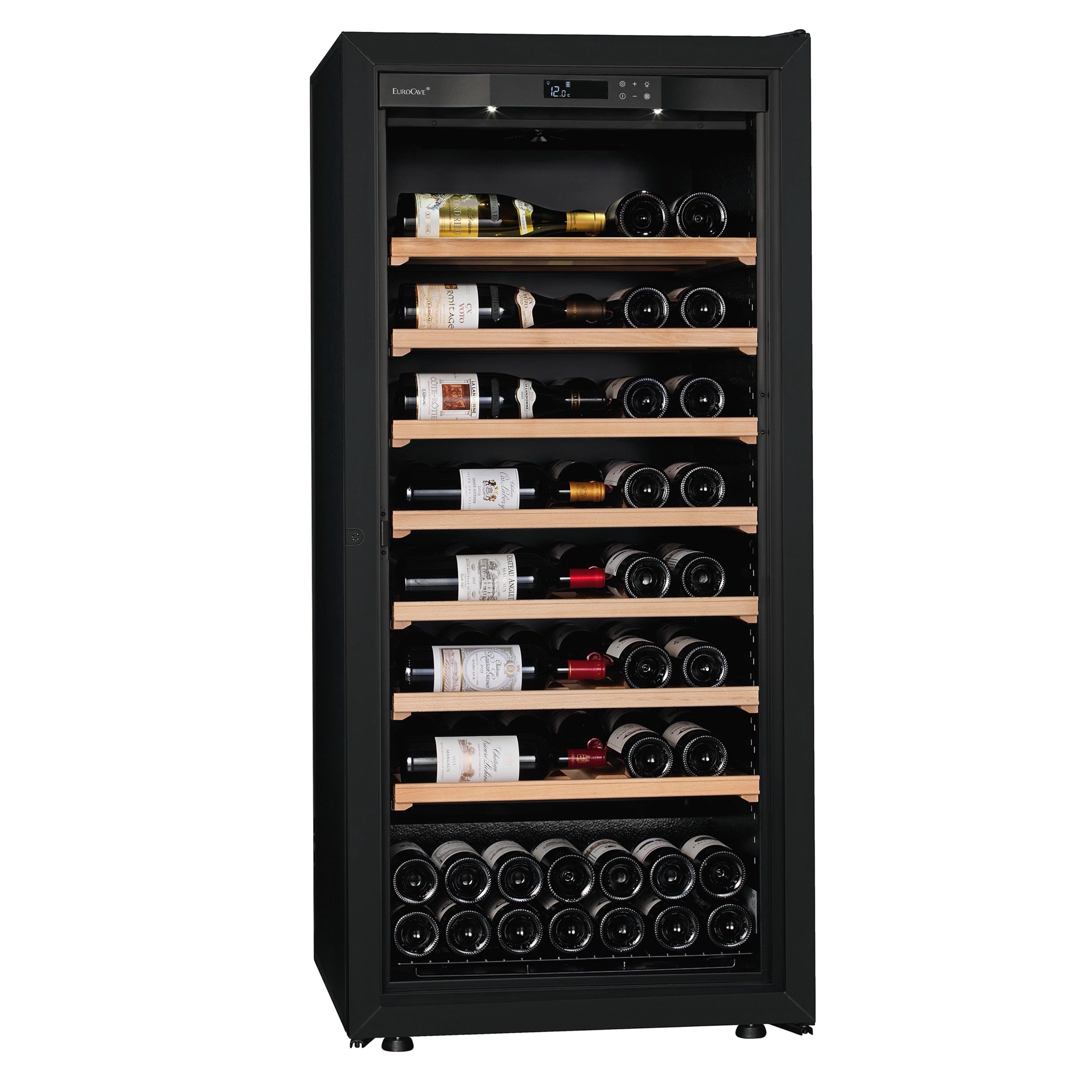 EuroCave La Premiere M 98-bottle wine cooler with glass door and 7