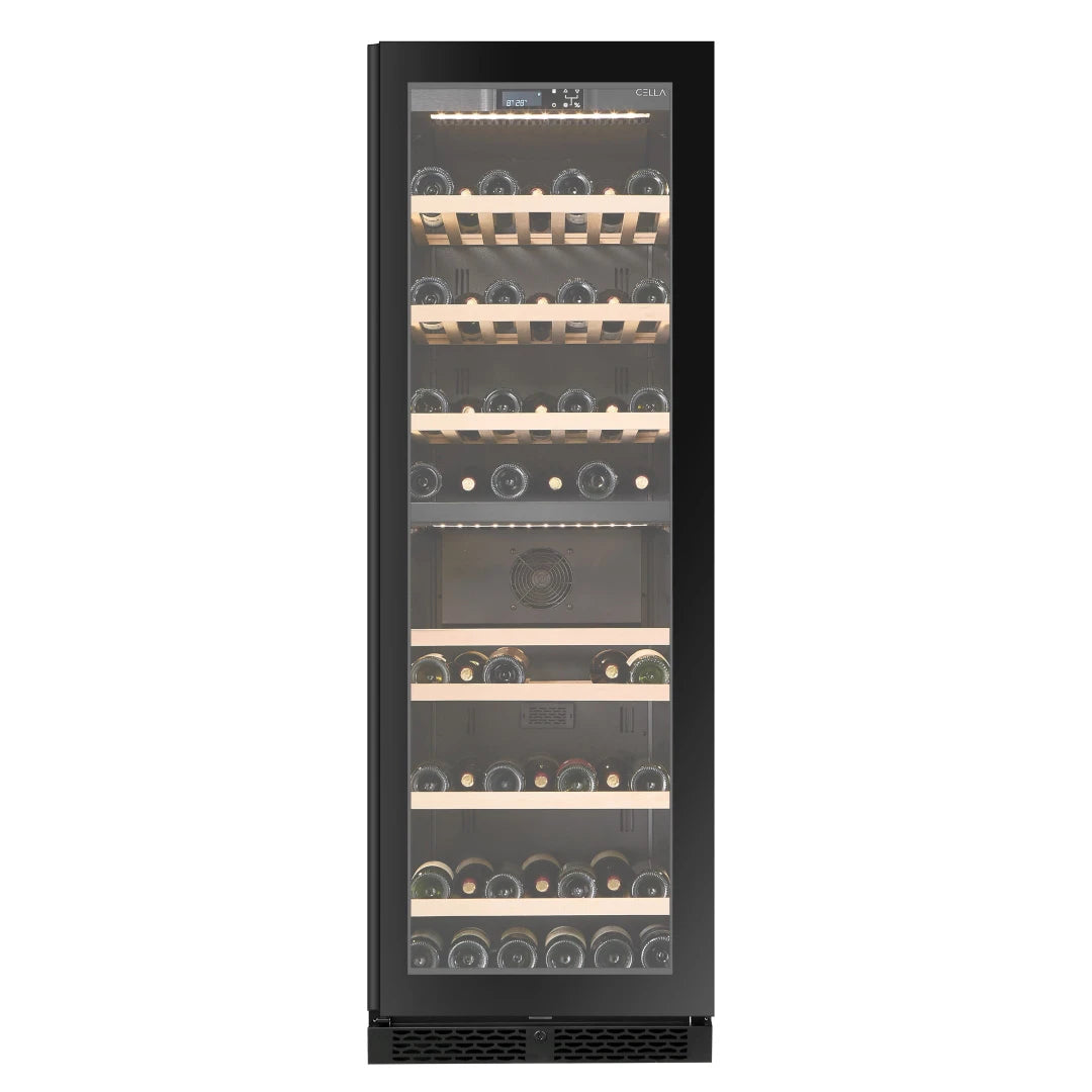 Vinoteca 99 botellas CELLA W93D Black doble zona