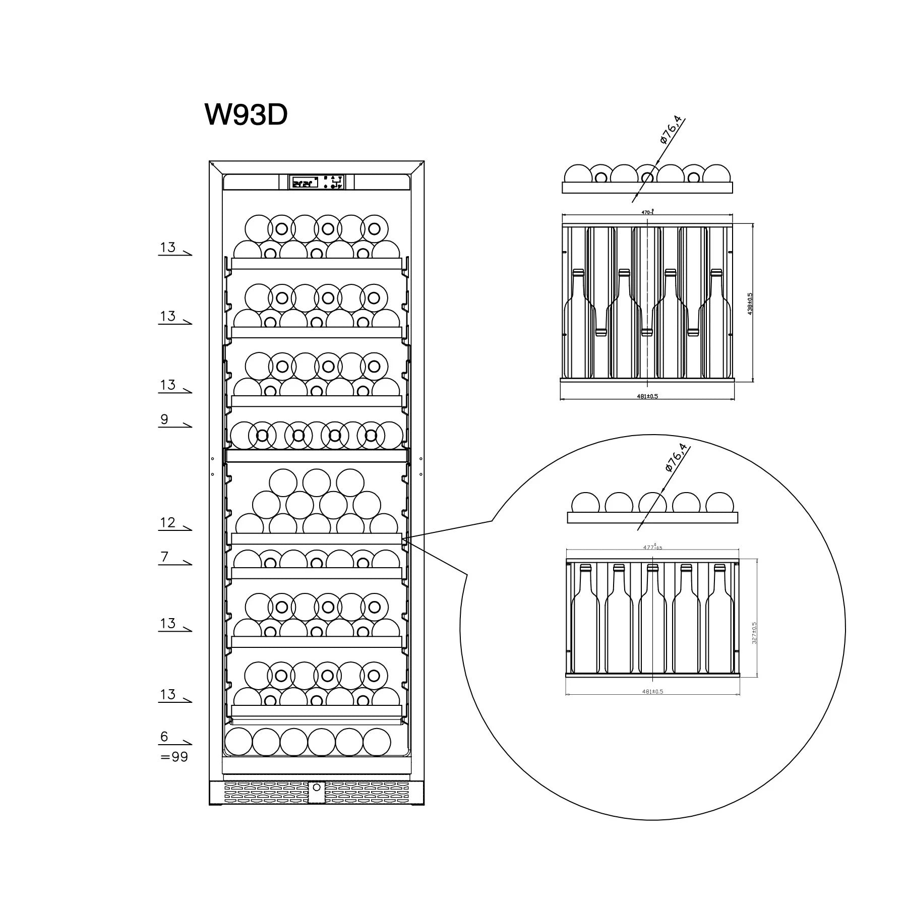 Vinoteca & Refrigerador de bebidas CELLA WBV122D Black