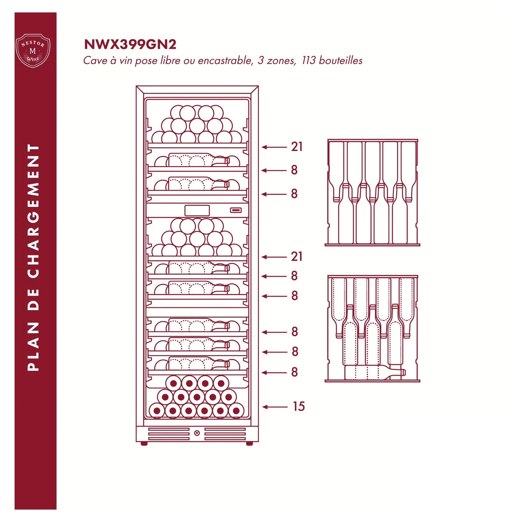 Vinoteca 99 botellas Nestor M Wine NWX399GN2