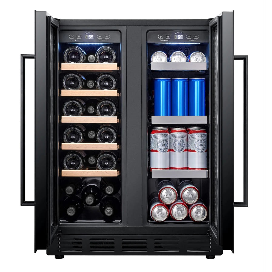 Wine Cooler 20 bottles Cavin Arctic Collection 60D Duo Full Glass Black Dual-zone