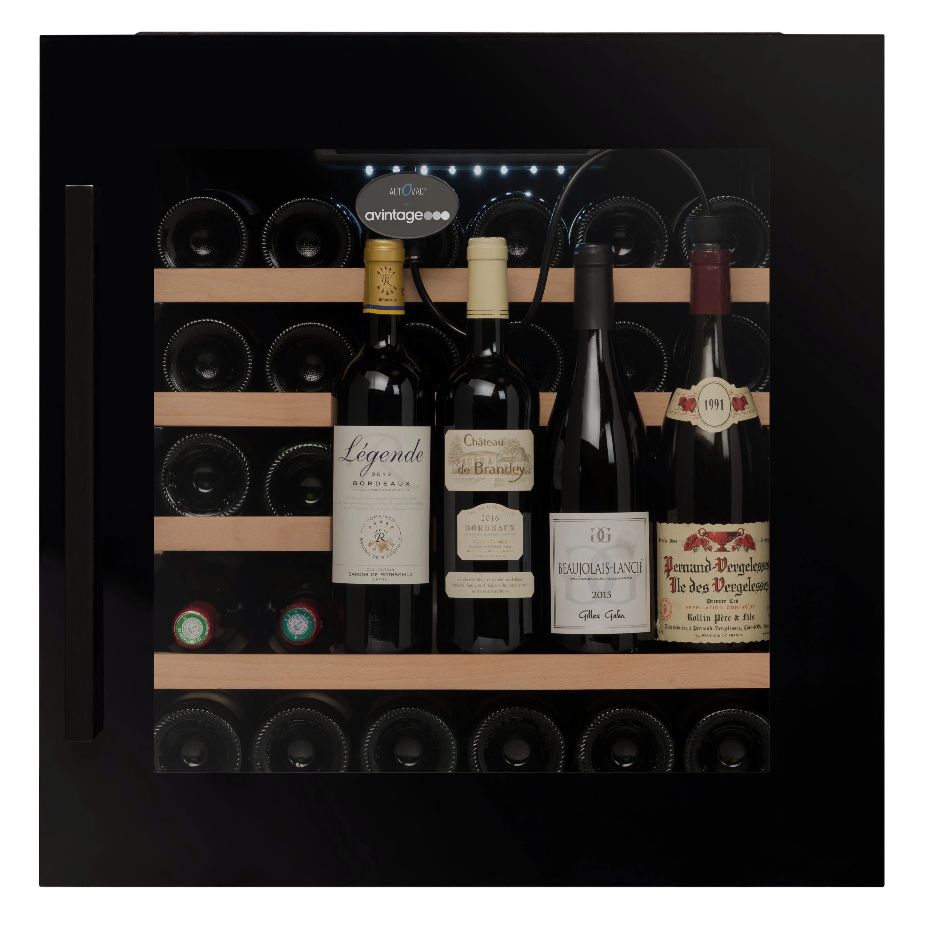 Imagen frontal de la Vinoteca encastrable Avintage 33 botellas AVI63CSZA doble zona.
