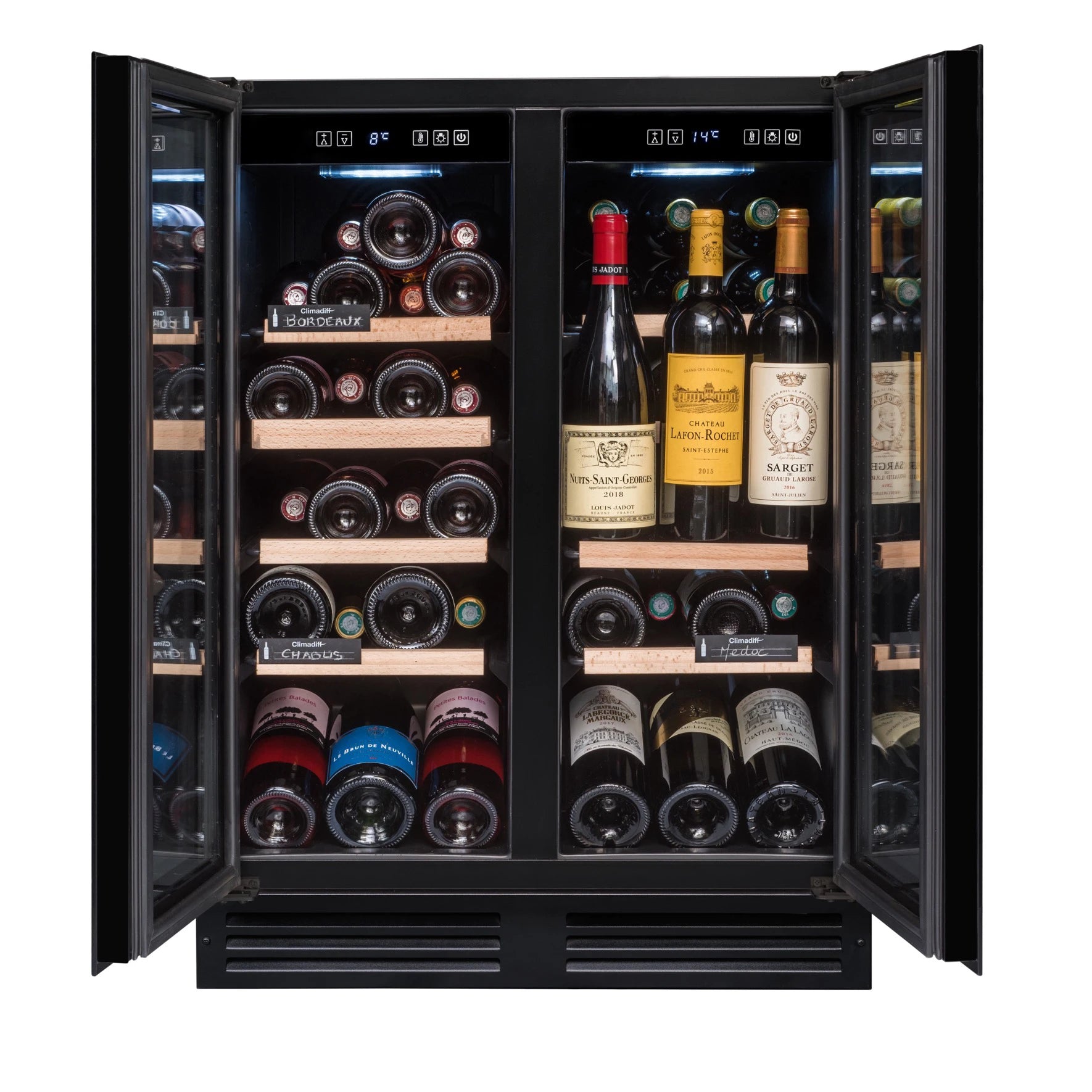 Under-counter Wine Cooler 49 bottles Avintage AVU49DPB1 Dual-zone