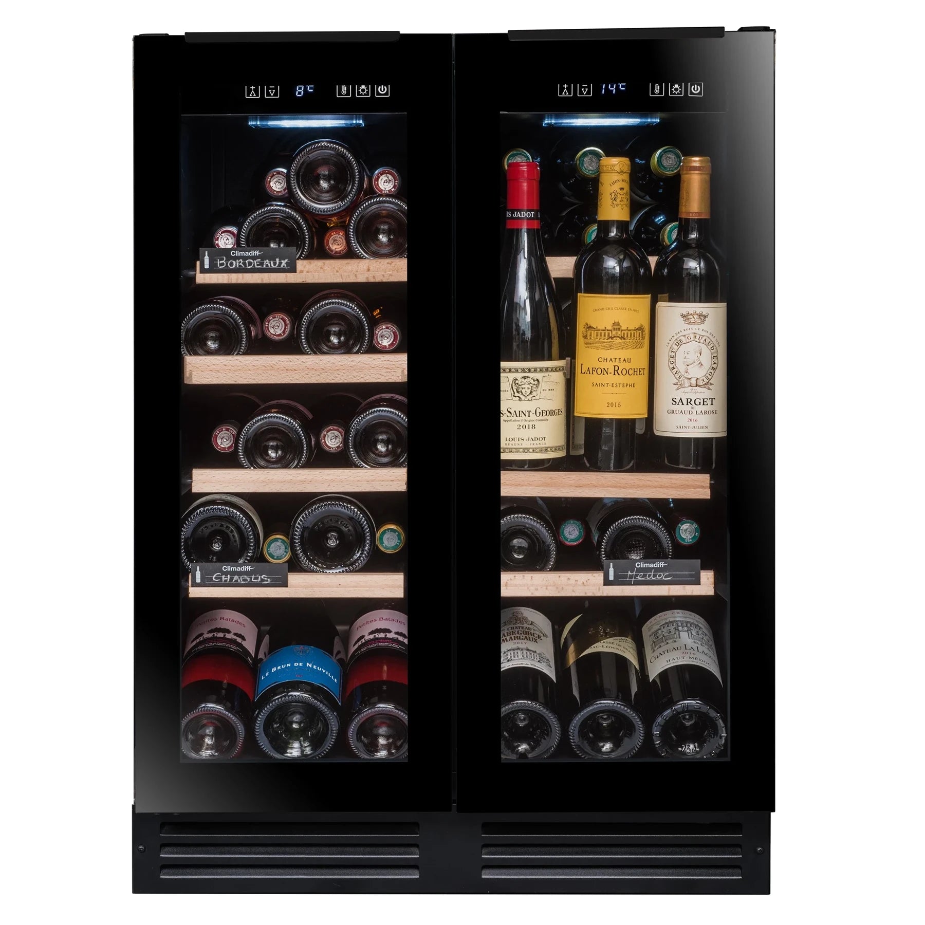 Under-counter Wine Cooler 49 bottles Avintage AVU49DPB1 Dual-zone