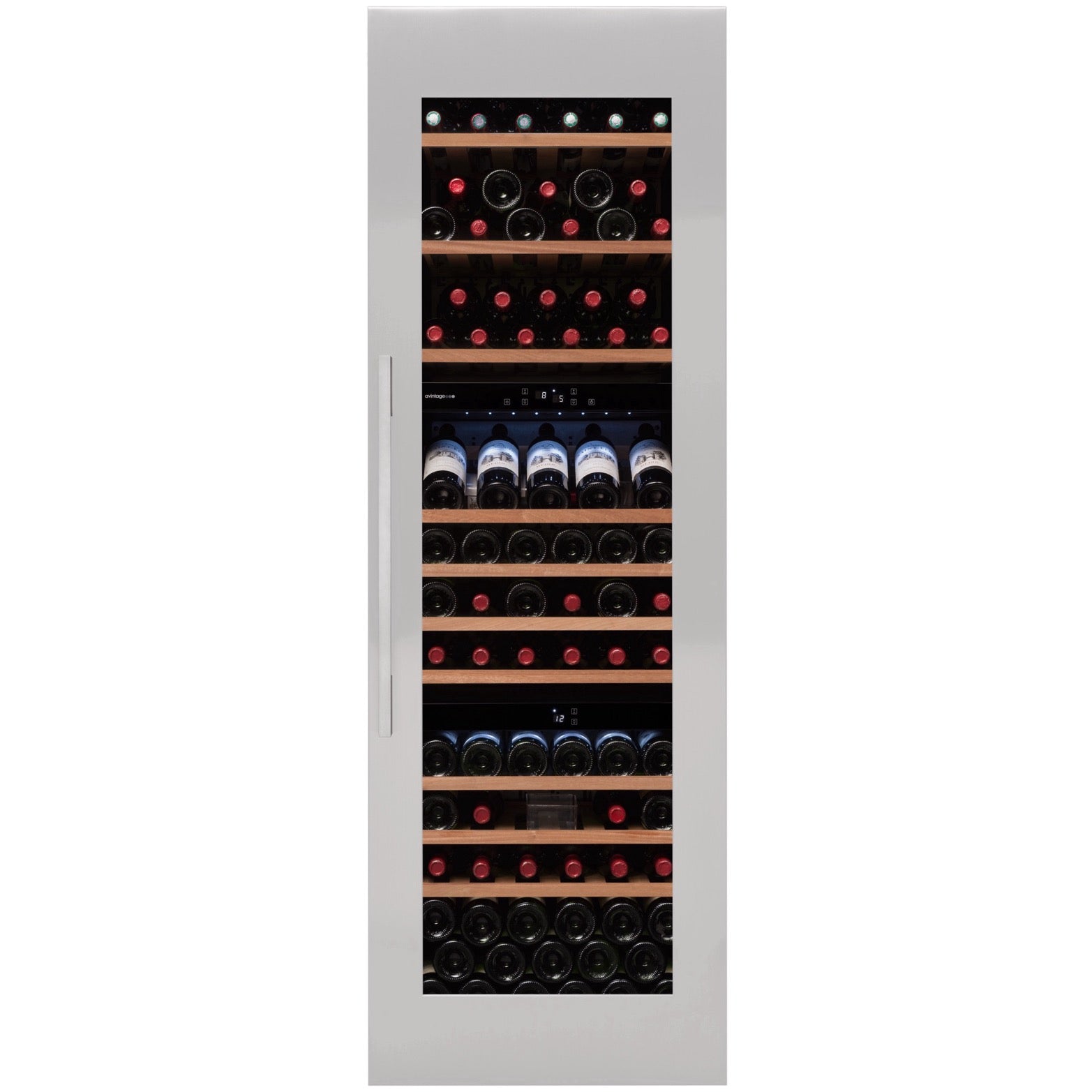 Vista de la Vinoteca 97 botellas Avintage AVI97AX3ZI Triple zona.