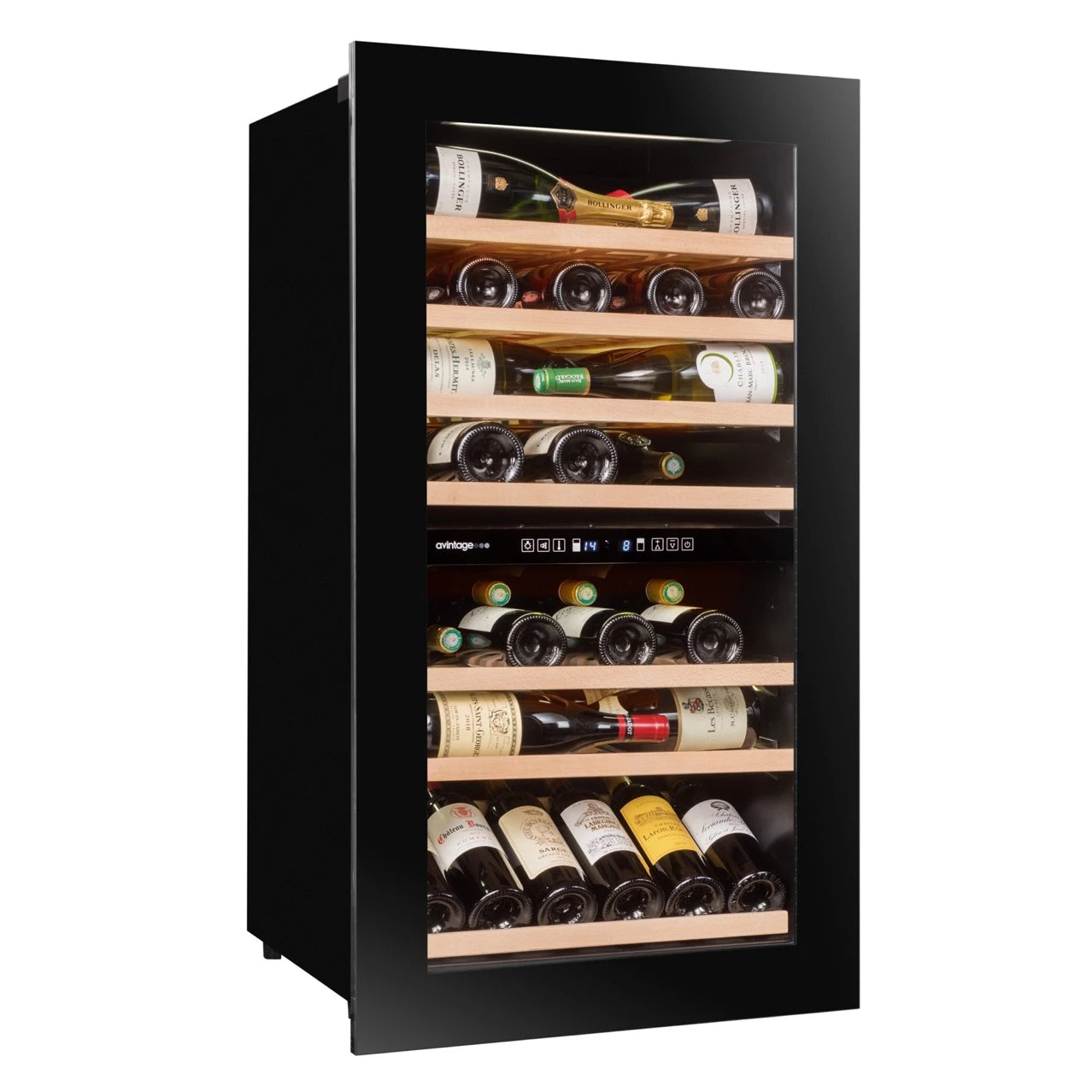 Fotografía de la Vinoteca encastrable 76 botellas Avintage AVI76PREMIUM doble zona.