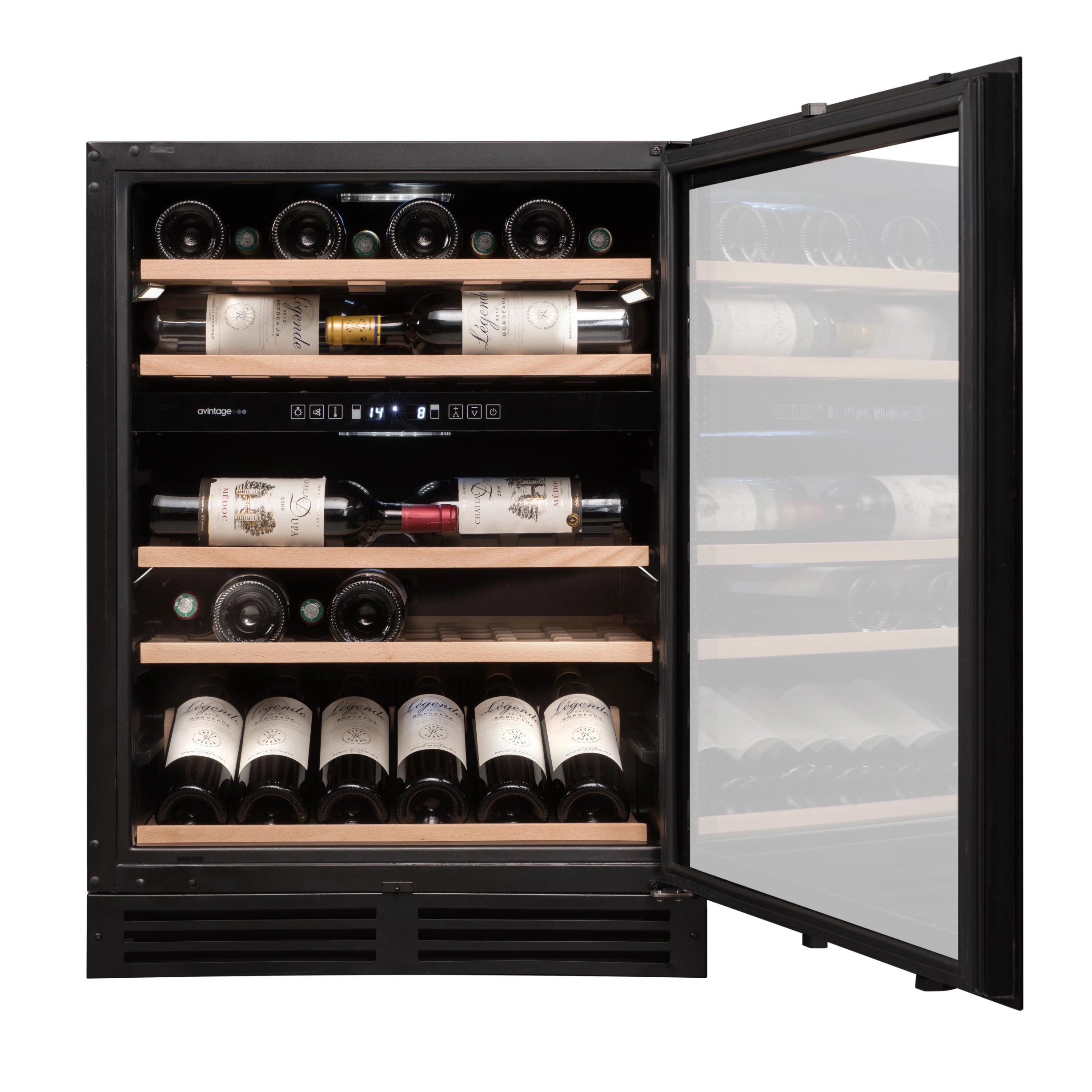 Fotografía de la Vinoteca 53 botellas Avintage AVU53FPREMIUM doble zona.