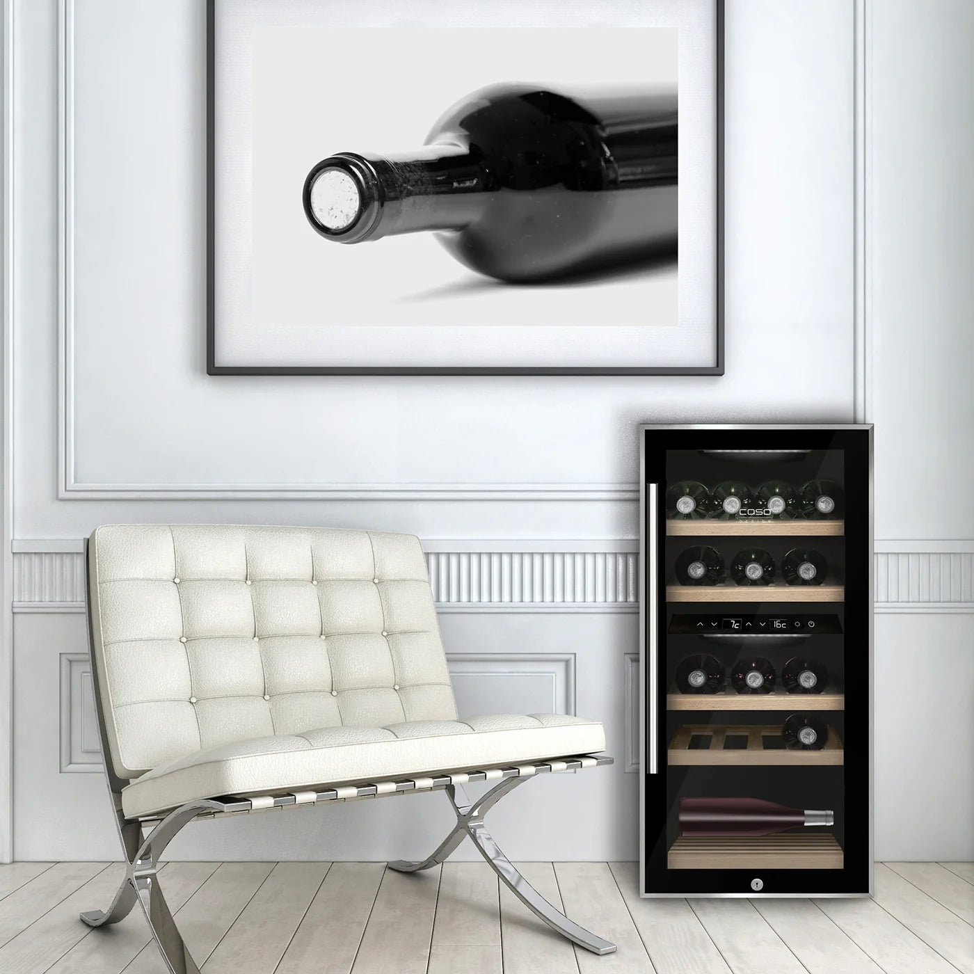 Wine Cooler 24 bottles Caso WineComfort 24 Black Dual-zone