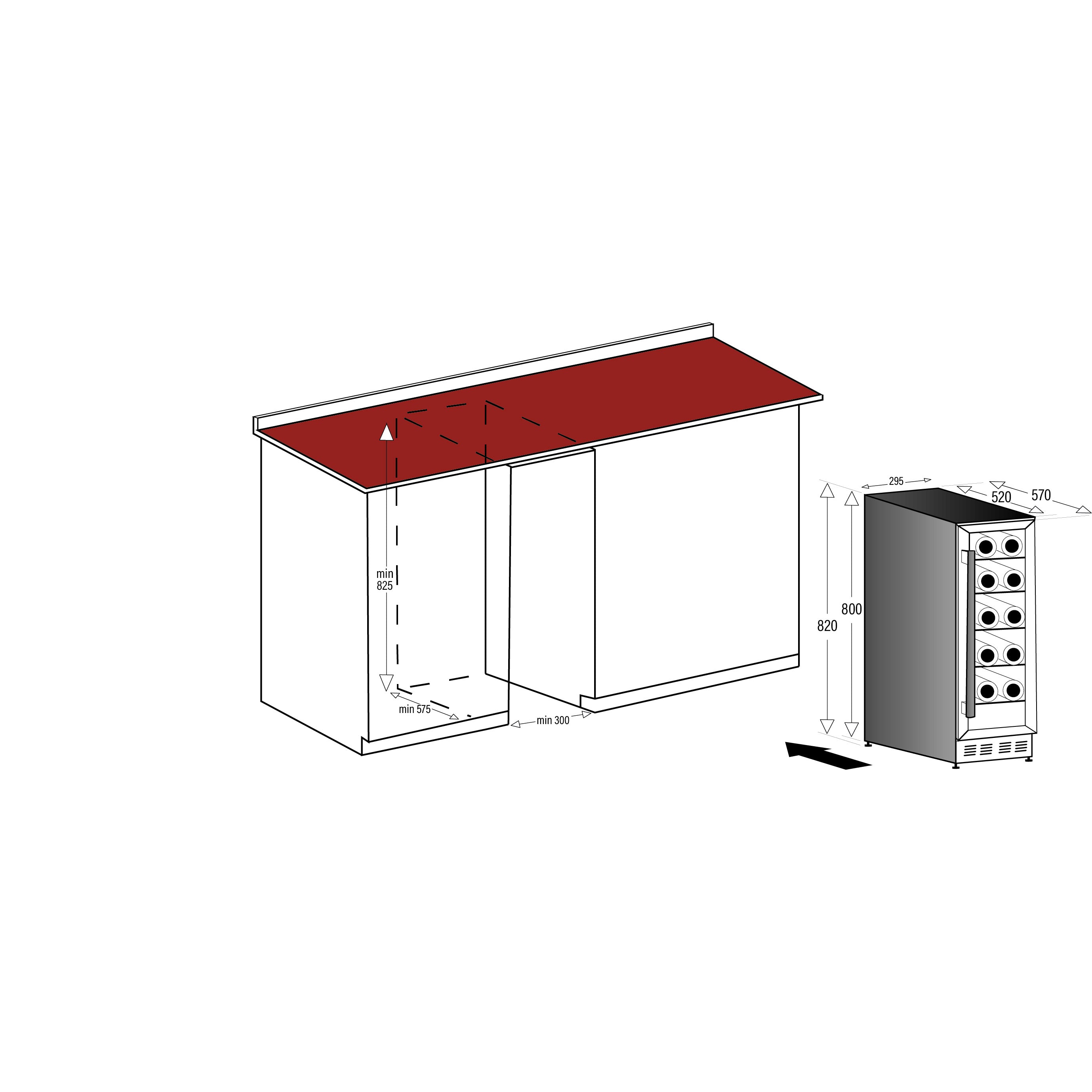 Vinoteca 20 botellas Caviss SLEN120TBE5 medidas