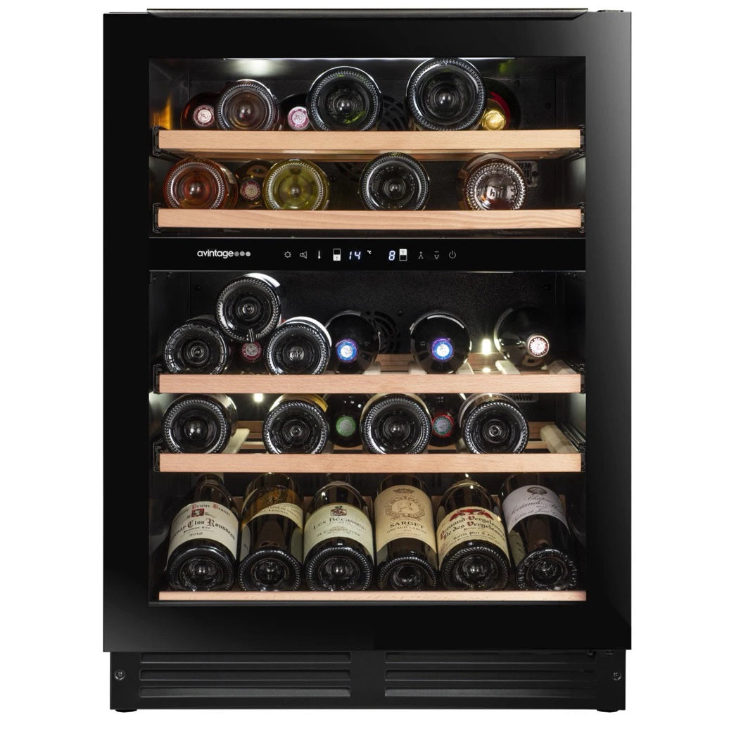 Imagen de la Vinoteca encastrable 44 botellas Avintage AVU51D82 doble zona.