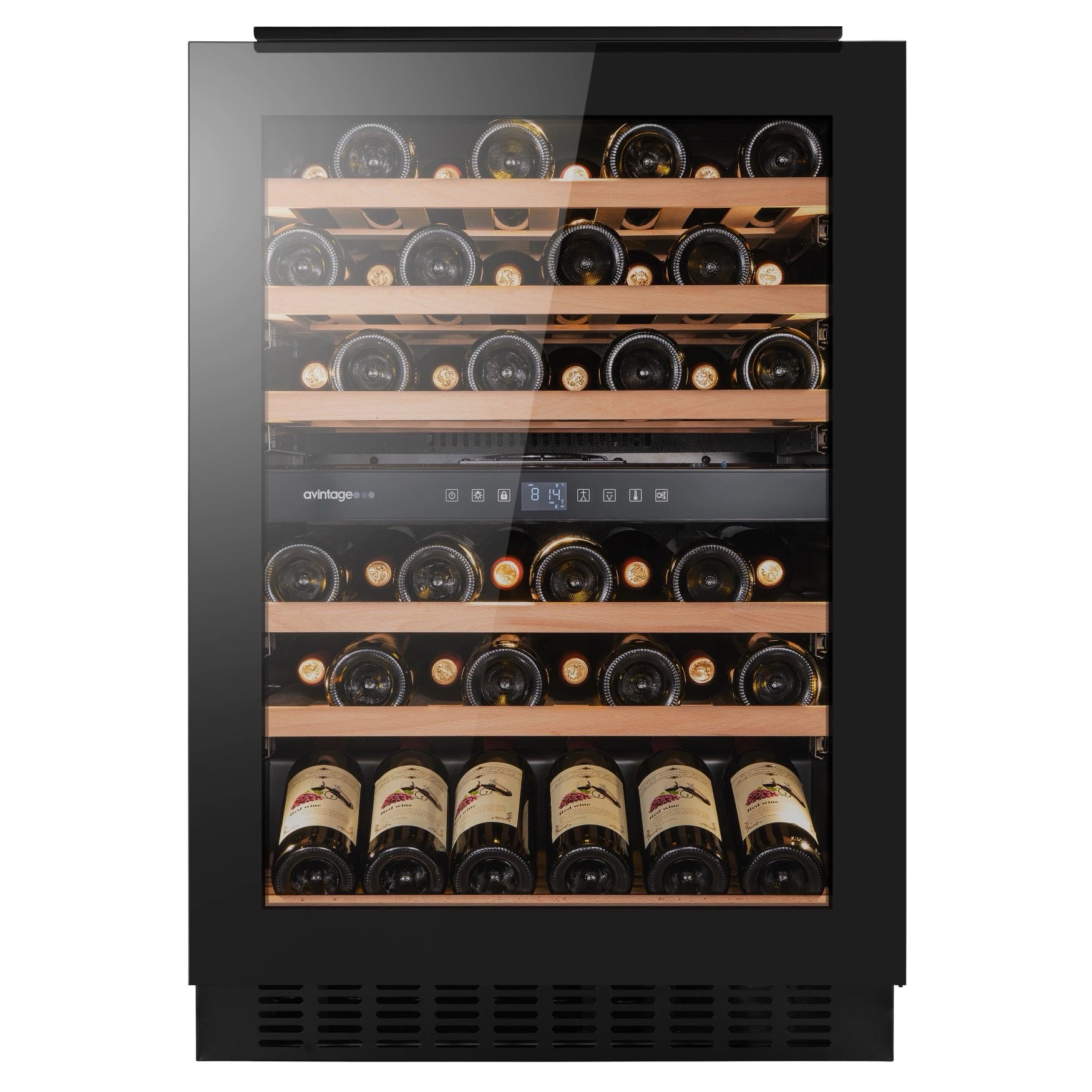 Imagen de la Vinoteca encastrable 46 botellas Avintage AVU61D88 doble zona.