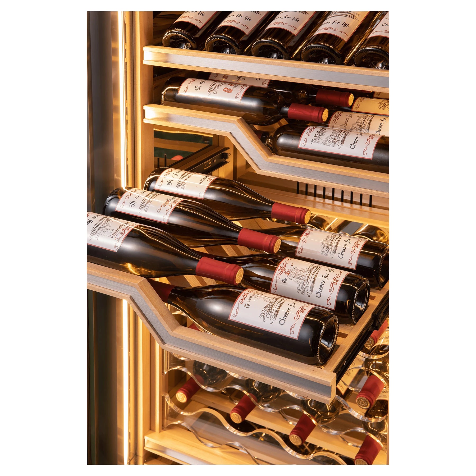 Vinoteca profesional La Sommeliere ELISEE, vista de estantes modulares para conservacion y servicio del vino.