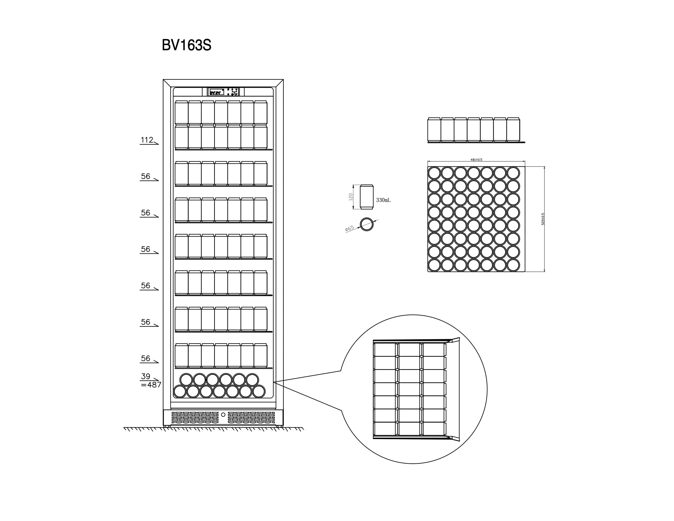 Vinoteca & Refrigerador de bebidas CELLA WBV163S Black