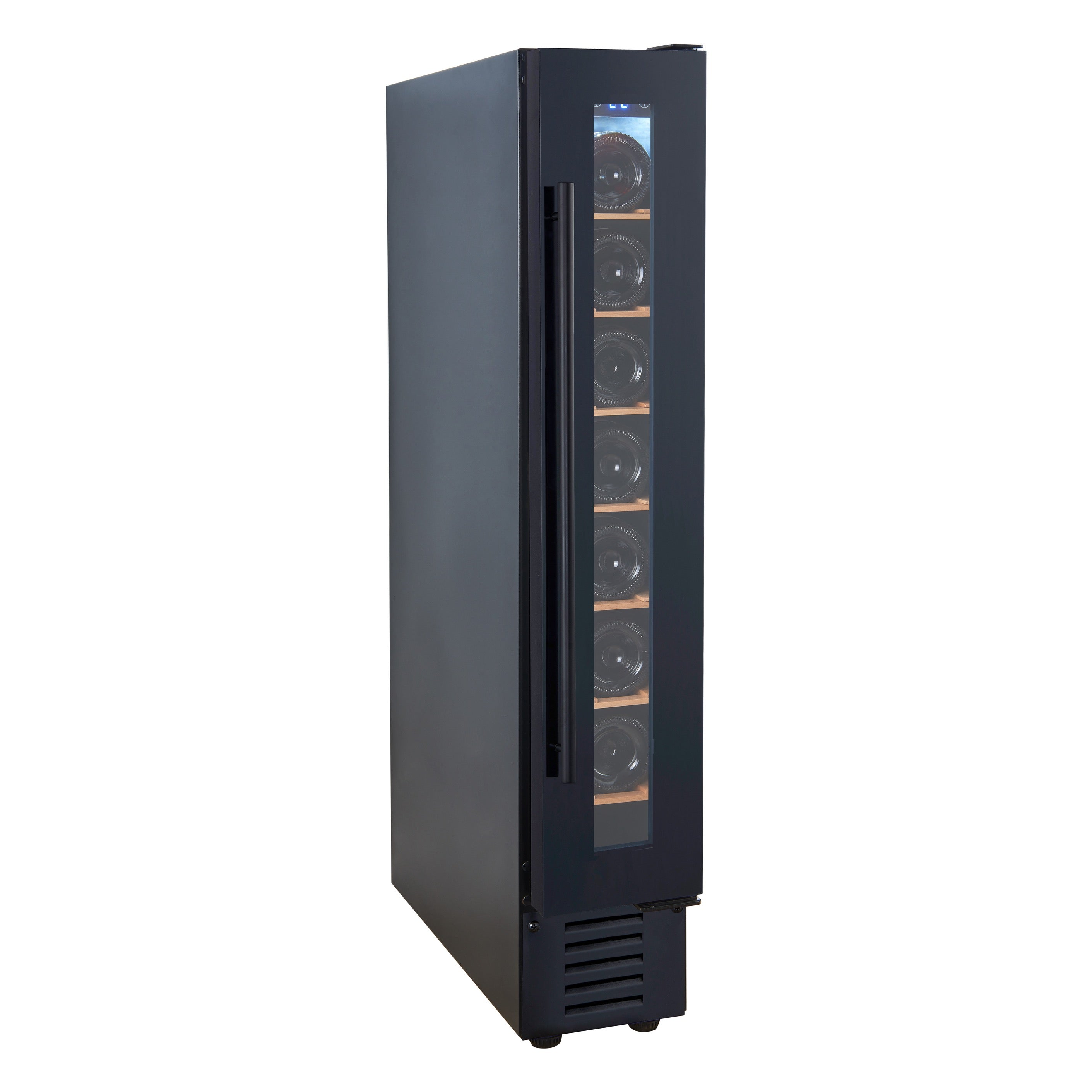 Vinoteca 7 botellas Vinobox 7 Design Black vista lateral con puerta cerrada
