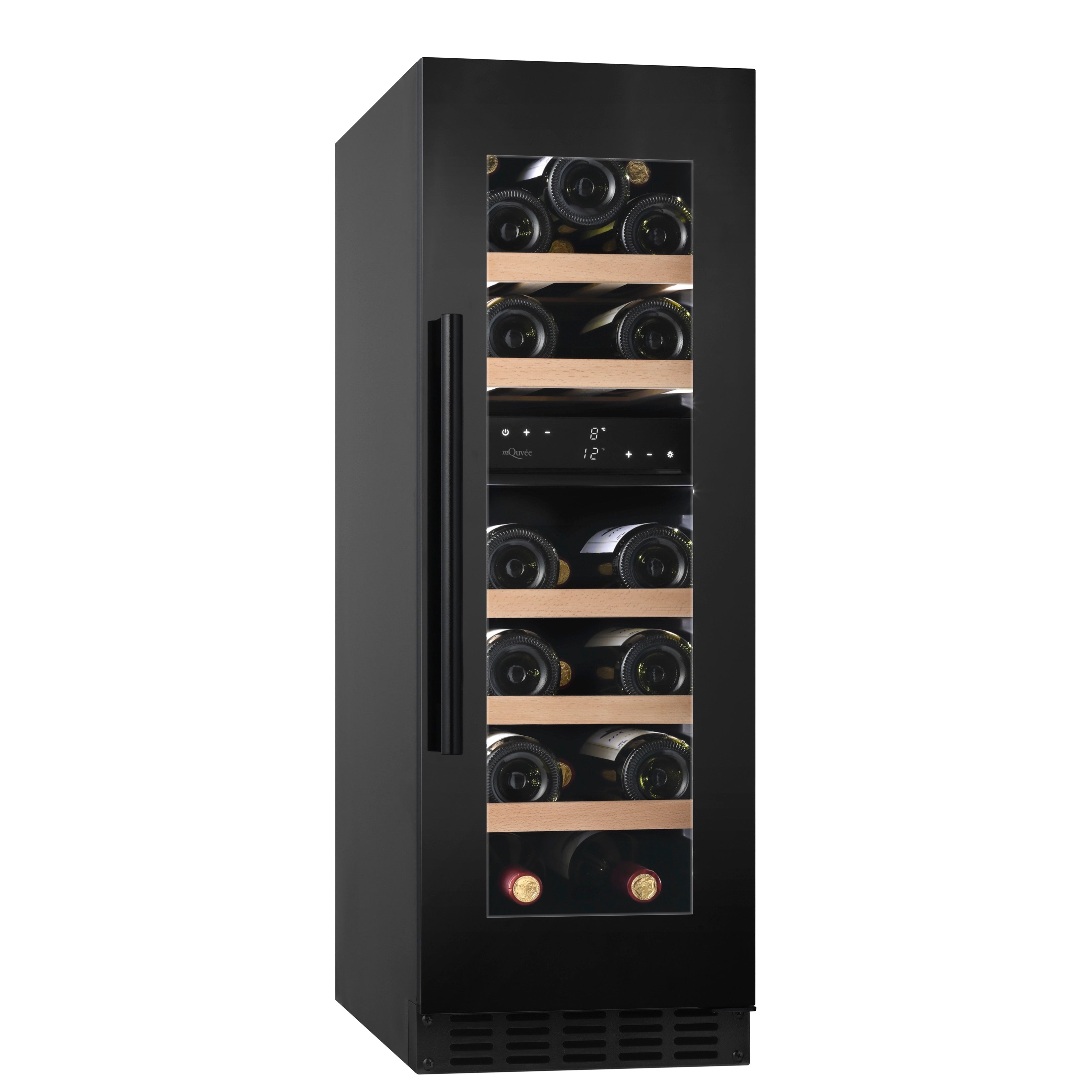Vinoteca 19 botellas mQuvée WineCave 800 30D Fullglass Black doble zona