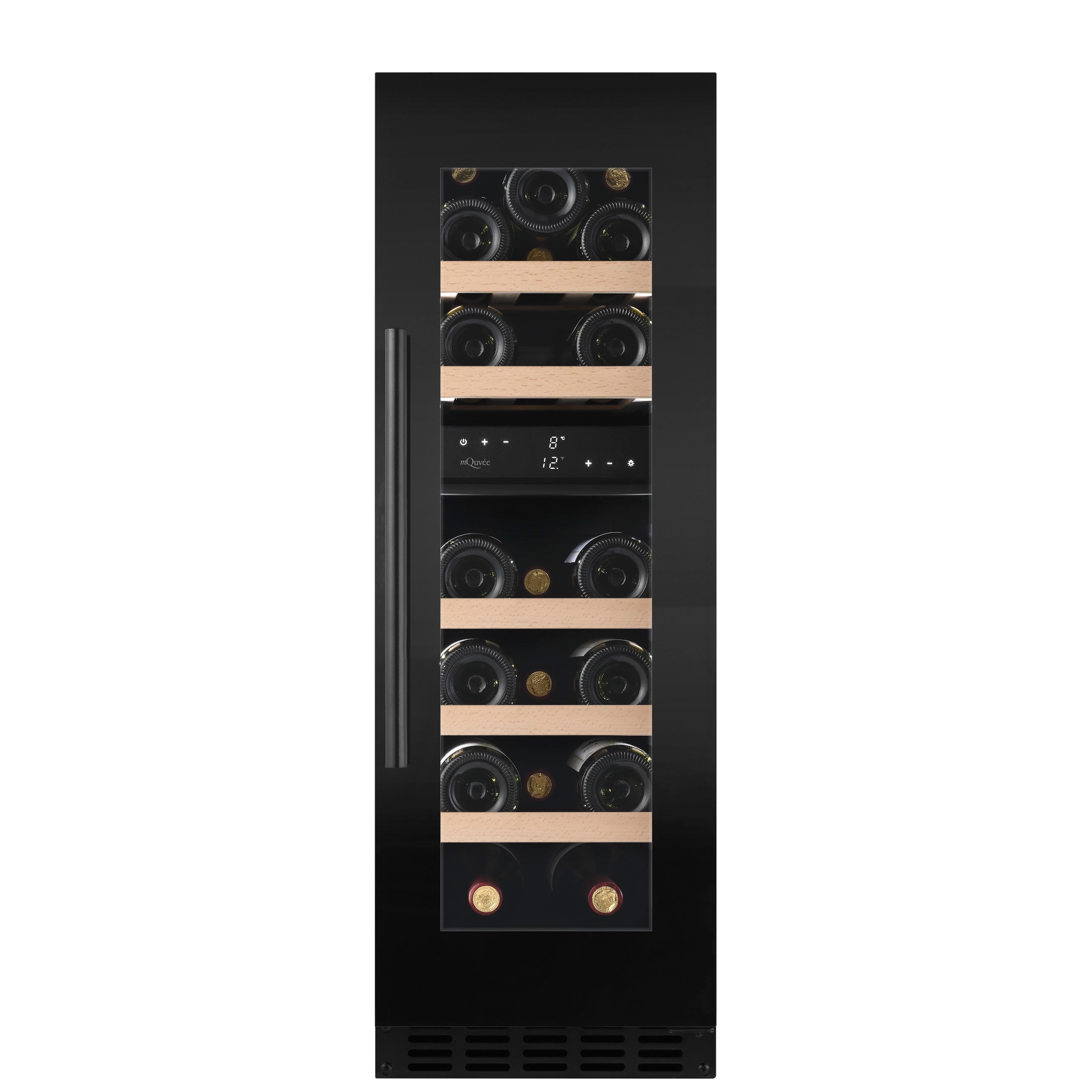 Vinoteca 19 botellas mQuvée WineCave 800 30D Fullglass Black doble zona