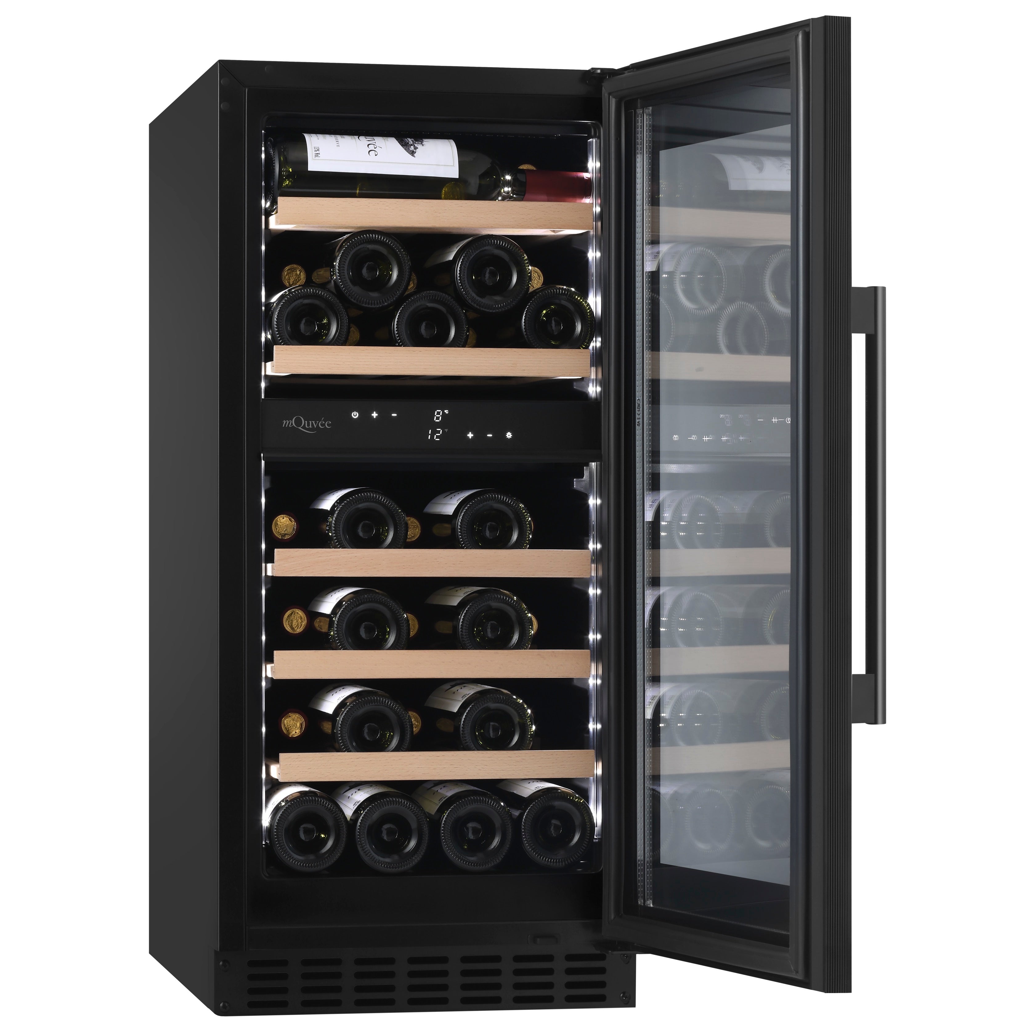 Wine Cooler 34 bottles mQuvée WineCave 800 40D Fullglass Dual-zone